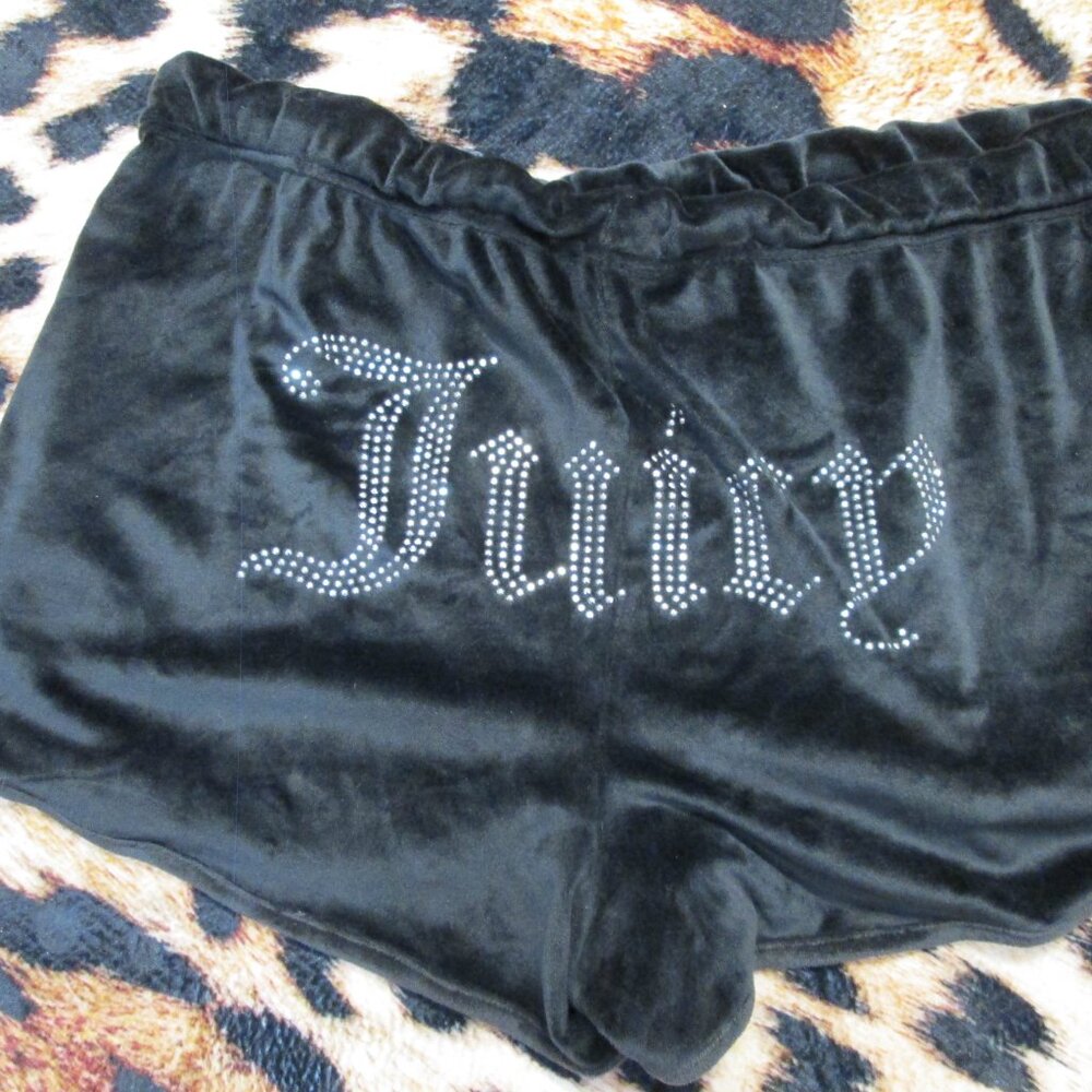 Juicy Couture XL Velvety Pajama Shorts Black and cute! - Picture 2 of 4